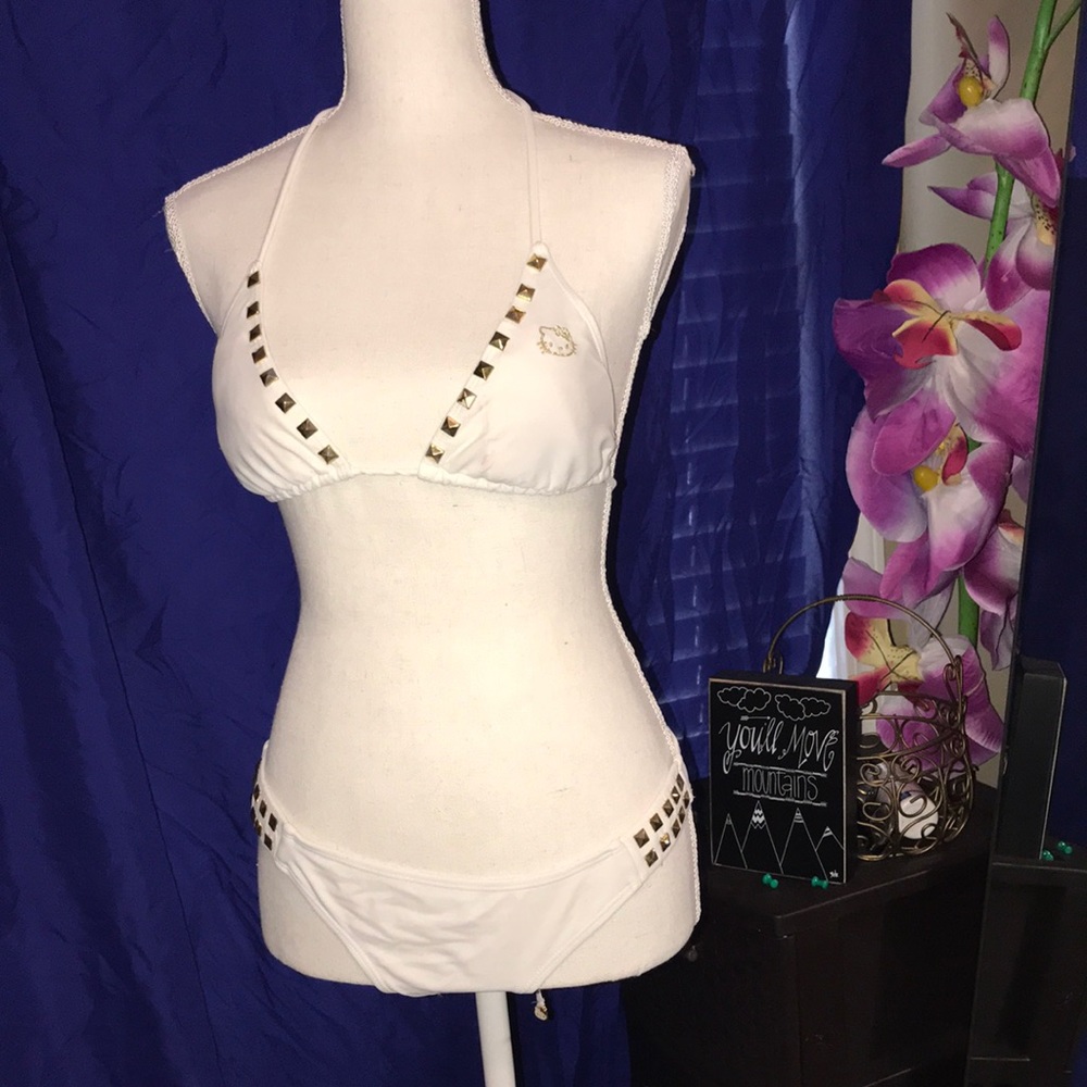 White and Gold Hello Kitty Bikini